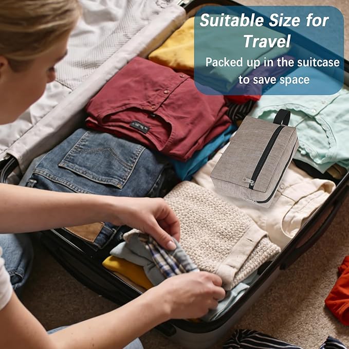 8 PCS Travel Toiletry Bag for Women and Men, Travel Pouch, Large Shaving Bag, Portable Grooming Bags, Foldable Storage Bags with Handle for Cosmetics Toiletries Tools, 4 Colors
