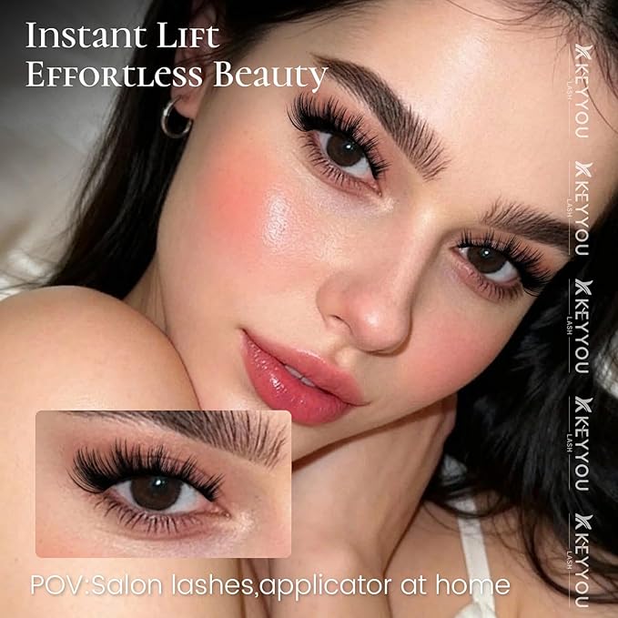 KEYYOU Lash Clusters 144pcs Eyelash Clusters 10-18mix D Curl Cluster Lashes Thick Super Soft Wispy DIY Eyelash Extension at Home(PC01-D-10-18MIX)