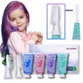 Hair Color Wax for Girls, 4 PCS Temporary Hair Dye in Green, Blue, Pink, Purple, Washable Hair Chalk Kit for Kids & Adults, Great Gifts for 6-13 Year Old Girls Birthday