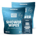 Super Fresh Shower Wipes Large Unscented Body Wipes for No Rinse Bathing Personal Hygiene Gym Travel or Camping Enriched with Aloe and Vitamin E 20 Individually Wrapped Disposable Sheets