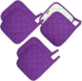 6 Pack Potholders Kitchen Pot Holders Set,Cotton Pot Holders for Kitchen 7 inch hot Pads,Heat Resistant Hot Pads for Cooking and Baking Grape