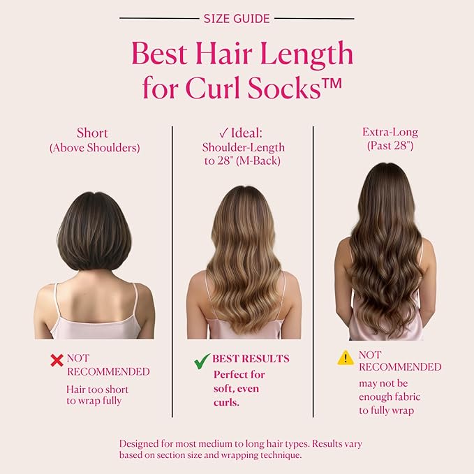 Heatless Hair Curler Set, Overnight Curlers for Heatless Curls, 4-Piece Satin and Cotton Curling Rods with Secure Toggle, Reusable Hair Accessories for Women