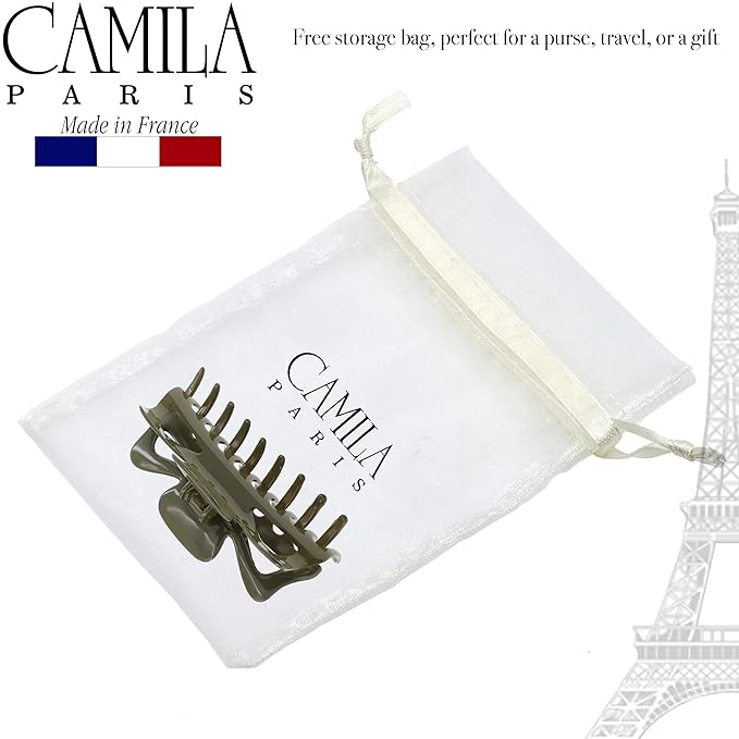 Camila Paris CP3504 French Large Hair Clips for Women Thick Hair for Long Curly Wavy Hair, Girls Hair Claw Clip, Durable Styling Big Claw Clip for Thick Hair, Strong Hold No Slip Grip, Made in France