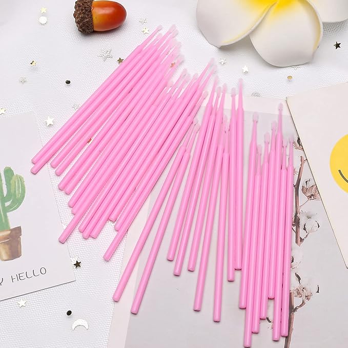 Akstore 600 PCS Disposable Micro Applicators Brush Eyelash Extension (Pink)