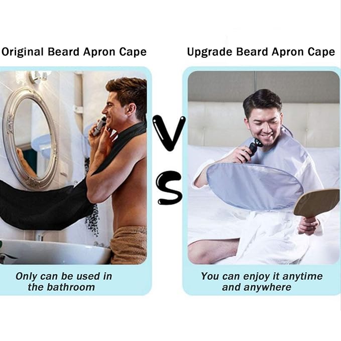 ProMindFun Upgrade Men Beard Shaving Aprons Cape Beard Trimming Bib Waterproof & Non-Stick Hair Catcher (Grey)