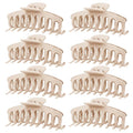 TOCESS Hair Claw Clips for Women - 8PK Large Neutral Matte Jumbo Hair Clips for Thick, Thin, Long, Short, Curly Hair Girls, Big Jaw Clip Set for Daily Use (Cream Beige)