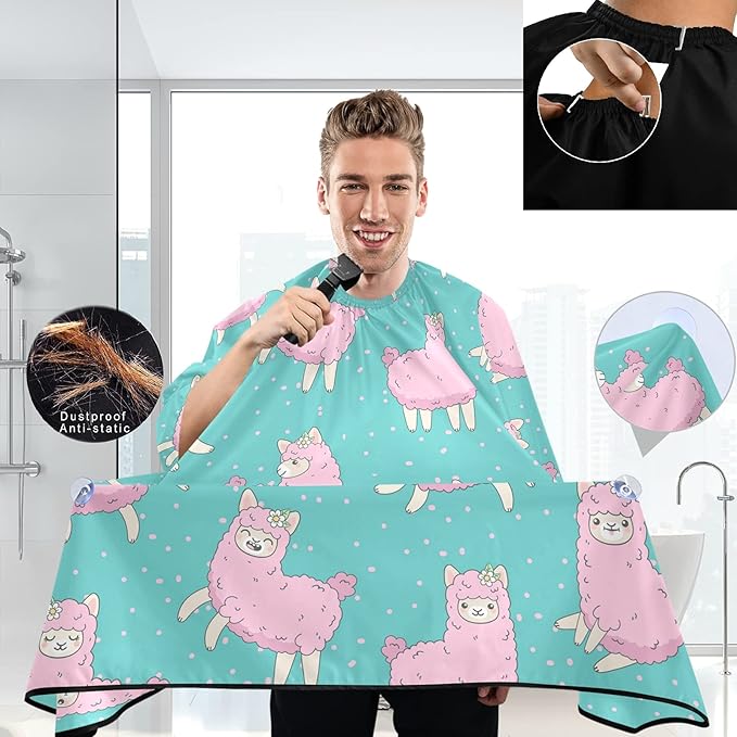 visesunny Professional Barber Cape Polyester Hair Cutting Salon Cape Apron Anti-Static Beard Bib Grooming Apron