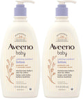 Aveeno Baby Calming Comfort Moisturizing Body Lotion with Relaxing Lavender & Vanilla Scents, Non-Greasy Baby Lotion, Nourishing Prebiotic Oatmeal, & No added parabens 12 fl. oz (Pack of 2)