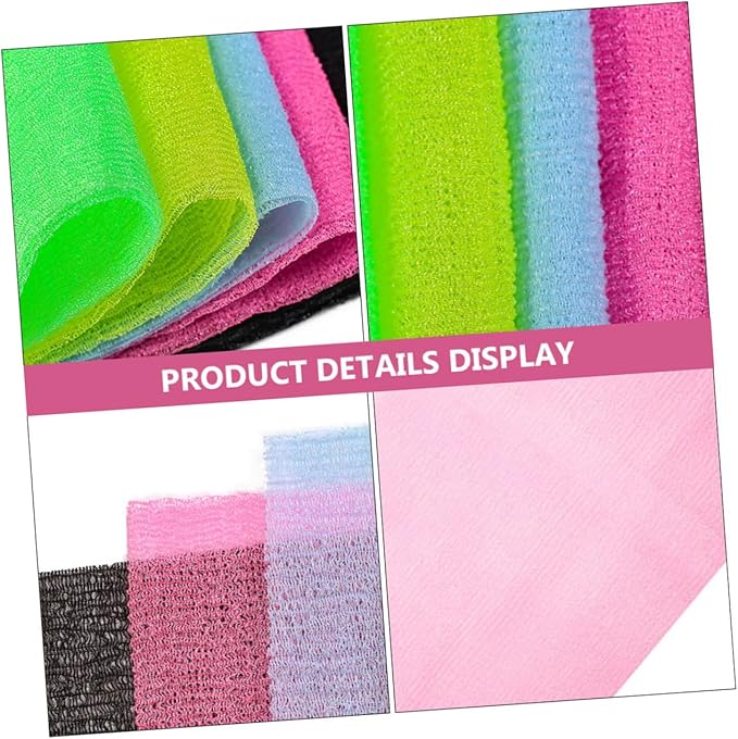 5Pcs Exfoliating Bath Back Scrubber with Long Strap for Effortless Cleansing Gentle Skin Exfoliation for Back and Neck Cleaning Random Colors Random Color