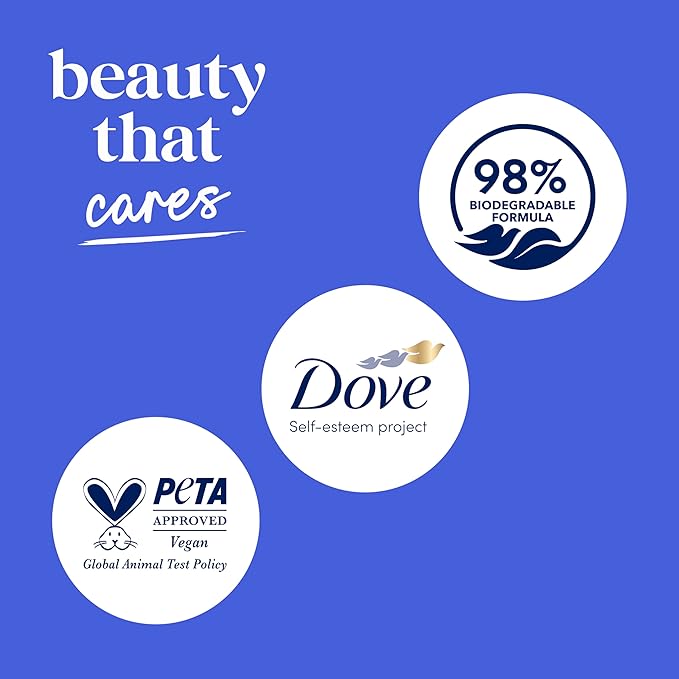 Dove Body Wash with Pump Deep Moisture for 24hr Lotion-Soft Skin Moisture Moisturizing Skin Cleanser with No Sulfates No Parabens,(Pack of 6)