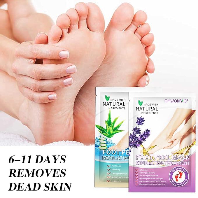 5 Pack Foot Peeling Mask,Exfoliator Peel Off Calluses Dead Skin Callus Remover,Foot Mask for Dry Cracked Feet,Foot Peel Masks for Men and Women Feet Peeling Mask for Easter Basket Stuffers Gifts