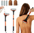 Lotion Applicator for Back & Body - Extendable up to 21.5" Back Lotion Applicator with 3 Roller and 2 Finger caps for Back self, Lotion Stick & Sunscreen Applicator for Skin Cream, Oils & More