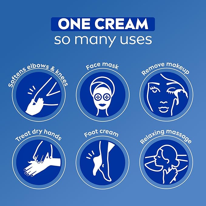 NIVEA Creme Body, Face and Hand Moisturizing Cream, German Formula, Rich Body Moisturizer with Provitamin B5, 8.4 Oz Tin