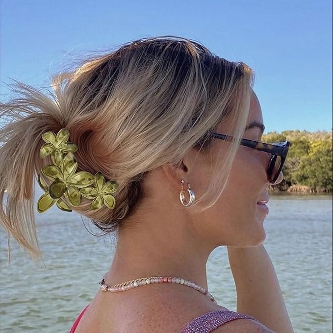 Flower Hair Clips for Women 4PCS Flower Claw Clips Non-slip Claws for Thick Thin Hair Strong Hold Stylish Accessories for Women Girls