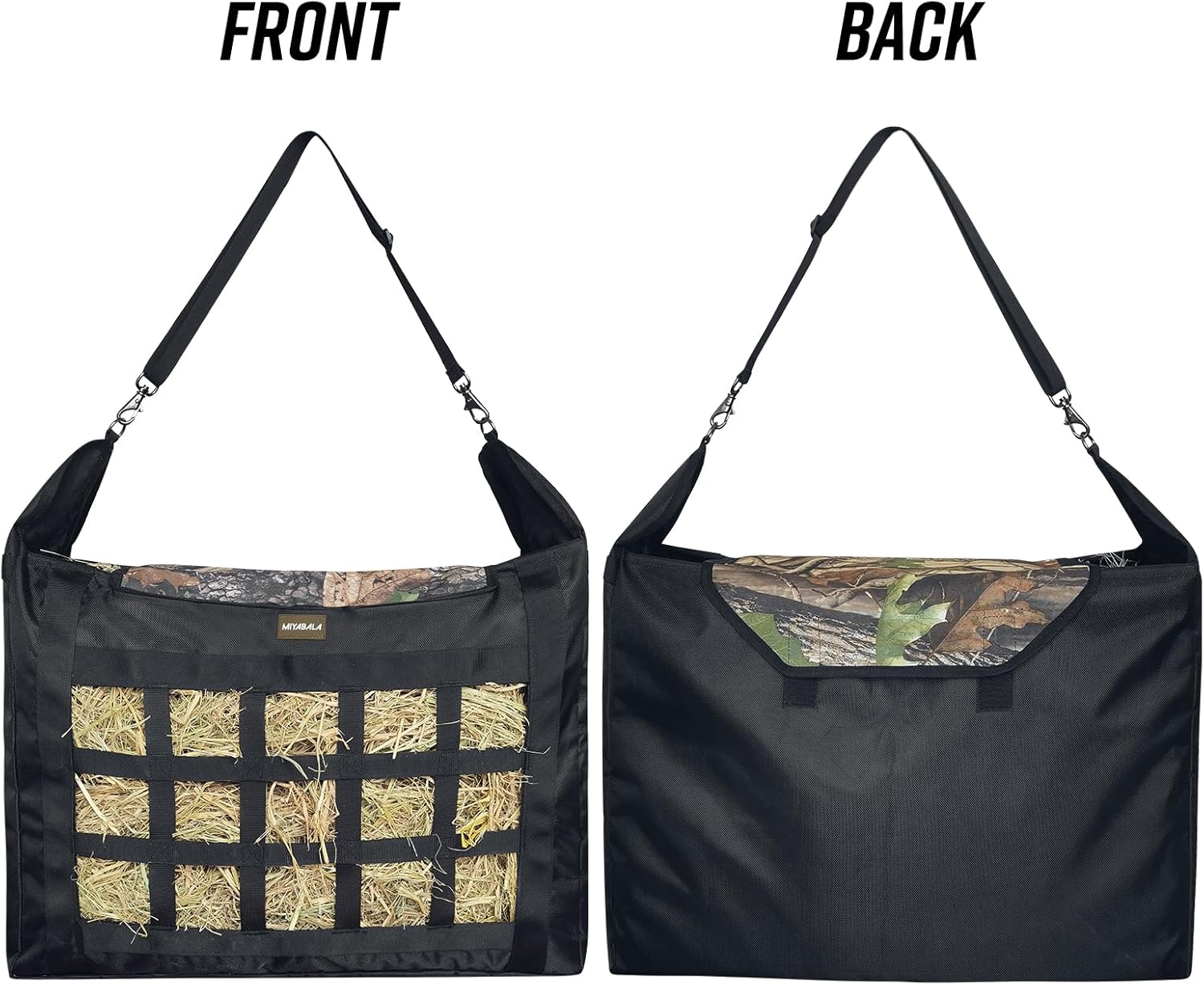 Hay Bag for Horses,Slow Feeder for Horse/Donkey/Goat, Premium 1680D Oxford Cloth,Easy to Fill and Hang with Extra Large Opening（Camo）