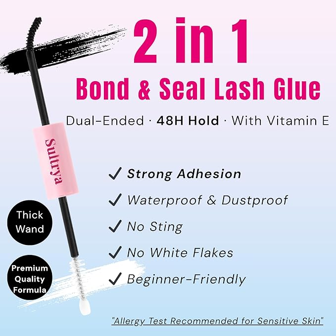 Lightweight Natural Wispy Fluffy Volume Faux Mink Lash Clusters 14mm CUTE Faux Mink Eyelashes DIY Eyelash Extension Kit – Individual False Lashes for Everyday Natural Look (S04 KIT)