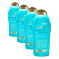 OGX Radiant Glow + Argan Oil of Morocco Extra Hydrating Body Wash for Dry Skin, Moisturizing Gel Cleanser - Silky Soft Skin, Body Wash for Women, Sulfate-Free Surfactants, 19.5 fl oz (Pack of 4)