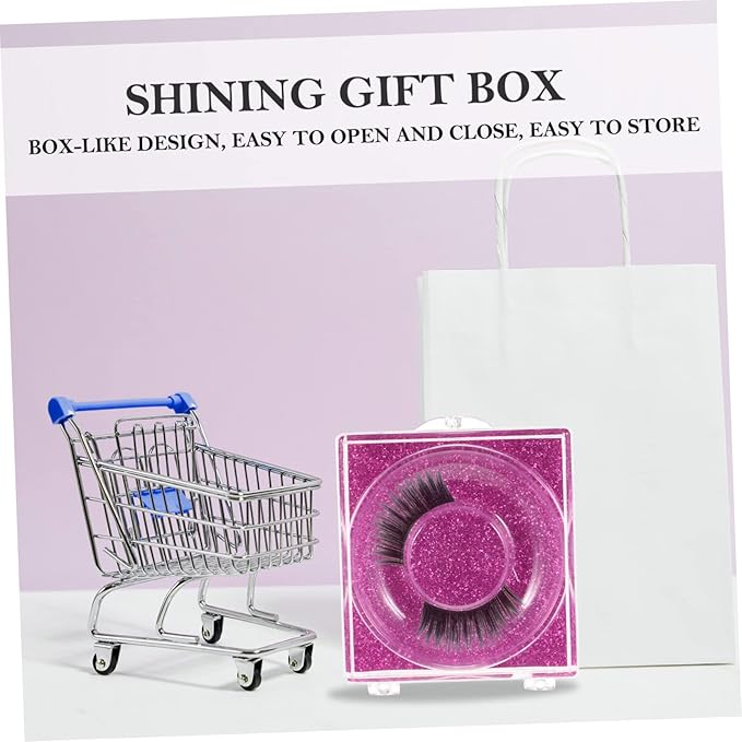 6pcs False Eyelash Organizer Eyelash Packaging Box Portable Compact Lash Case Holder for Glitter Lashes