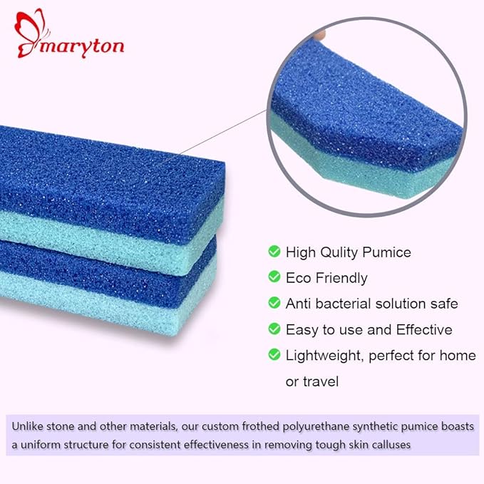Maryton Foot Exfoliator File Scrubber Sponge Pedicure Tool Callus Remover for Feet, Salon Foot Scrub Pads Pedi Gifts for Men Women, 2pcs