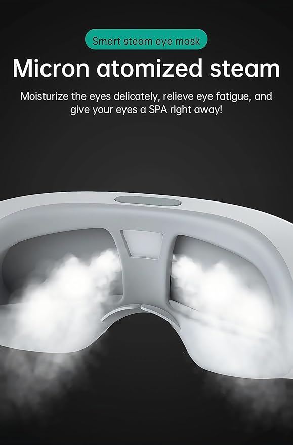 Eye Steamer for Dry Eye, Steam Therapy Mask 2 Levels, Adjustable Steam Eye Massager with Heat, Smart Hot & Cold Nano Mist Eye Moisturizing, Gifts for Women Men Mom Dad
