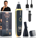 LED Display Eyebrow & Nose Hair Trimmer Clipper for Men Women,2026 Rechargeable 2 in 1 Painless Ear & Facial Hair Trimmer with Powerful Motor and Dual-Edge Blades Easy Cleansing (Black)