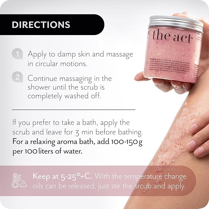 THE ACT Detox Organic Body Scrub with Himalayan & Sea Salt - Anti Cellulite Nourishing Restores Cleanser Scrubs for Legs, Feet, Hands - Gifts for Women Men, Home Spa Care, Vegan (10.58 Oz, Grapefruit)