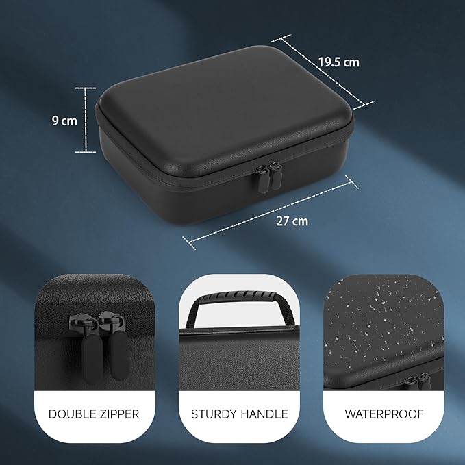 MOSLA Hard Barber Accessories Case for Hair Clippers, Mens Hair Cutting Barber Supplies Holder Organizer Storage Bag for Hair Cutting, Guard Grooming Kit (PU Black)