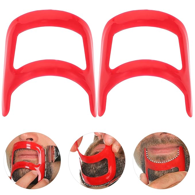 Healifty Goatee Shaving Template Shaping Edge Up Tool for Goatee Trimming Lineup Beard Grooming Kit for Men Barber Supplies 2pcs