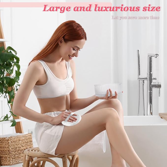 Body Powder Puff Extra Large 6" Soft Dusting Powder Puff for Women Bath and Face Makeup Setting Powder Applicator - Perfect for Talcum or Loose Powder, Big Beauty Sponge (White 6" Only Puff)