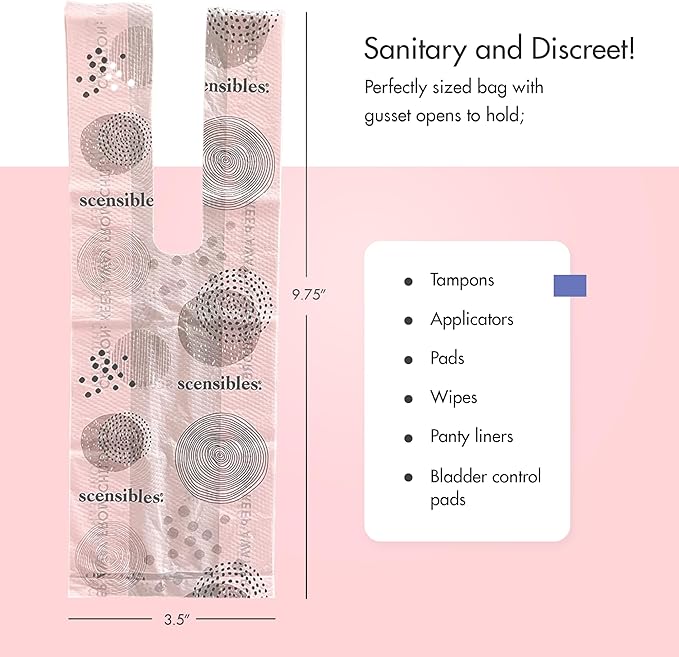 Disposal Bags for Menstrual Care Products - (50 x 6) ct Refill Box - for Disposal of Tampons, Pads, Panty Liners, Hygiene Products