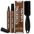 Striking Viking Beard Pencil Filler For Men - Dark Brown, 2 Pack - Temporary Beard Dye - Waterproof Sweatproof Long Wear Beard Filler Pen for Touchups & Gap Contouring - Enhances Facial Hair