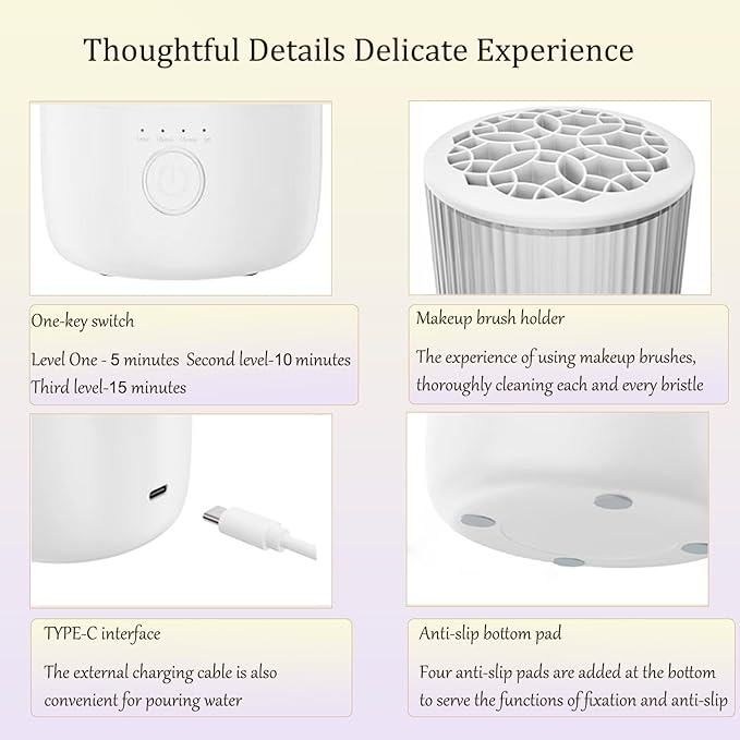 Electric Makeup Brush Cleaning Machine, Automatic Makeup Brushes Cleaner Suitable for Various Makeup Brushes & Tools