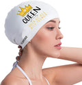 COPOZZ Women‘s Swim Cap for All Hair - Large, Comfortable Silicone Swimming Cap, Waterproof Design for Long, Short, Thick & Curly Hair | Secure & Comfortable Fit