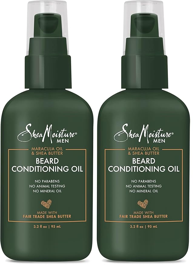 SheaMoisture Beard Conditioning Oil for a Full Beard Maracuja Oil and Shea Butter to Moisturize and Soften 3.2 oz,(Pack of 2)