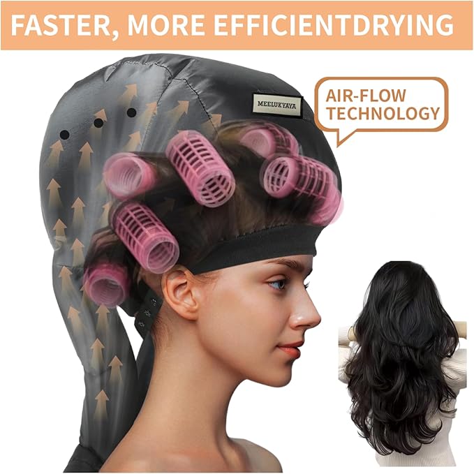 Hair Roller-Specific Heating Bonnet,Shorten Heatless Rods Rollers Curling Time,Styling Hairs at Home&Helps Curls Stay Longer,Frizz Control, Lightweight & Portable for Travel(Rollers Not Included)