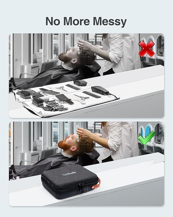 Luxtude Hair Clipper Case Travel, Portable Barber Case Organizer, Sturdy Trimmer Bag, Barber Accessories for Wahl 5Star/Hatteker/Oneisal/Andis Grooming