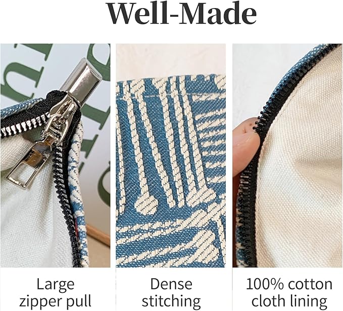 Makeup Bag for Women, Creative Cosmetic Bag, Large Zipper Pouch(10.6" * 7.1" * 2.8"), Aesthetic Make Up Bag for Purse, Perfect for Storing Makeup And Accessories, Makeup Bag for Daily Travel Gifting