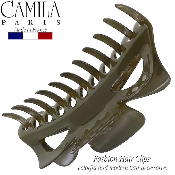 Camila Paris CP3501 French Large Hair Clips for Women Thick Hair for Long Curly Wavy Hair, Girls Hair Claw Clip, Durable Styling Big Claw Clip for Thick Hair, Strong Hold No Slip Grip, Made in France