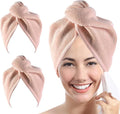 YoulerTex Microfiber Hair Towel Hairs Wrap: 2 Pack 10X26 Hair Dryer Towels for Women Absorbent Turban Twist Drying Shower Cap Curly Hairs Products for Hair's Care Accessories (Beige)