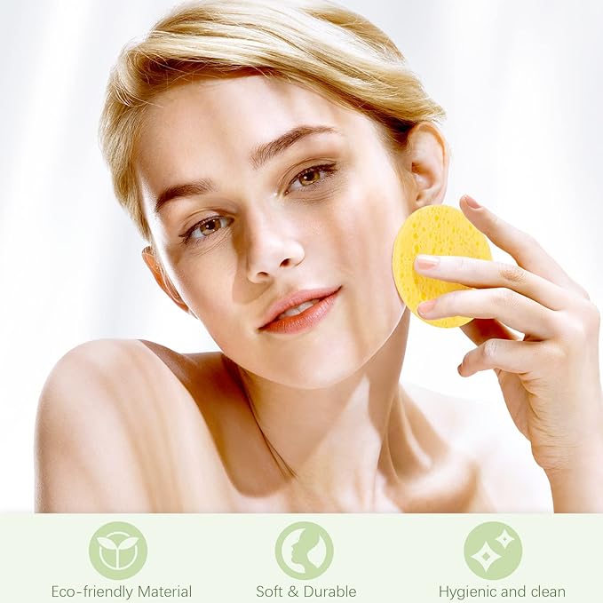 150 Pcs Compressed Facial Sponges Natural Cosmetic Spa sponges 2.5 Inch for Women Facial Cleansing Exfoliating Mask, Makeup Removal Pads