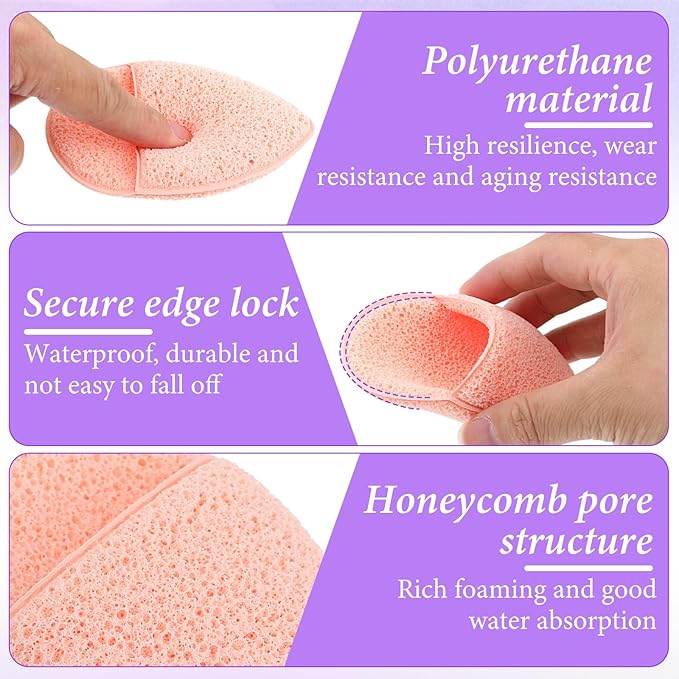 6Pcs Face Sponges for Cleansing, Reusable Faces Scrubber Pads for Women for Washing Face, Gentle Esponjas Faciales for Deep Pore Cleansing, Blackheads, Daily Facial Cleans, Makup Remover (Colorful)