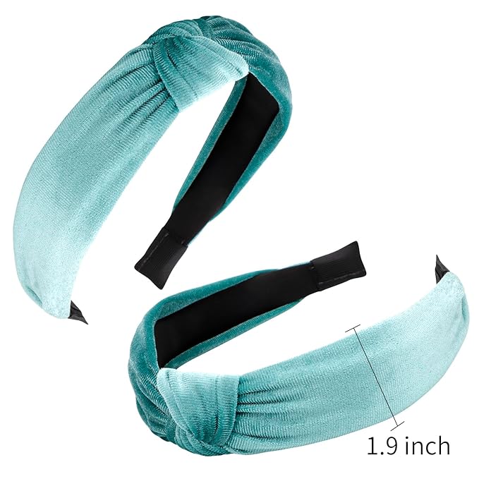 VELSCRUN White Pink Red Brown Headband Knotted Headbands for Women Headband Non Slip Wide Top Knot Head Bands Velvet Hair Bands for Womens Hair Accessories for Women Girls Gifts