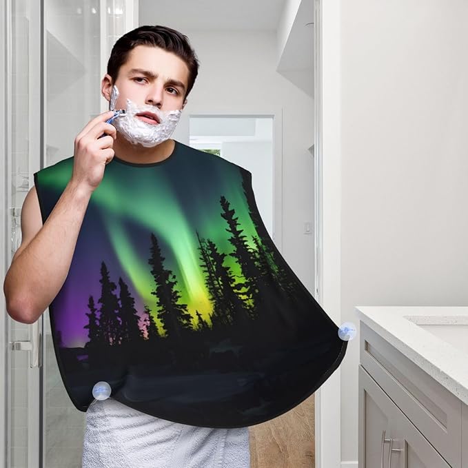 Jellyfish Pattern Print Beard Bib Shaving Apron, Beard Hair Trimming Cape Gift For Dad