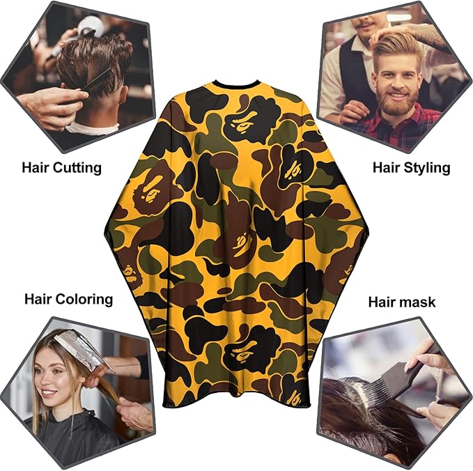 Barber Cape for Men Professional Hair Cutting Salon Cape with Snaps Waterproof Hairdressing Styling Cape- 63”× 56”
