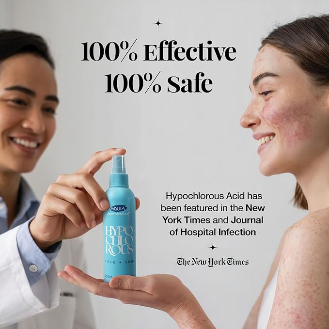 Hypochlorous Acid Spray for Face and Skin; Facial Cleanser | 32oz Refill Face Mist Hypochlorous Acid Spray for Skin, Acne, Rash, Eczema, Wound | Antimicrobial Facial Cleanser Acne Mist; Smart Skincare