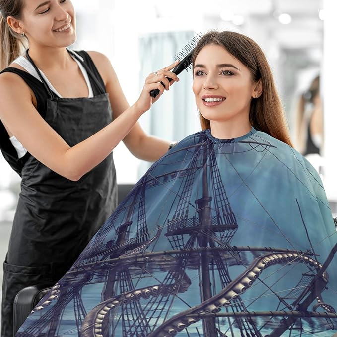 visesunny Professional Barber Cape Polyester Hair Cutting Clippings Catcher Grooming Cape Apron for Shaving Trimming For Men
