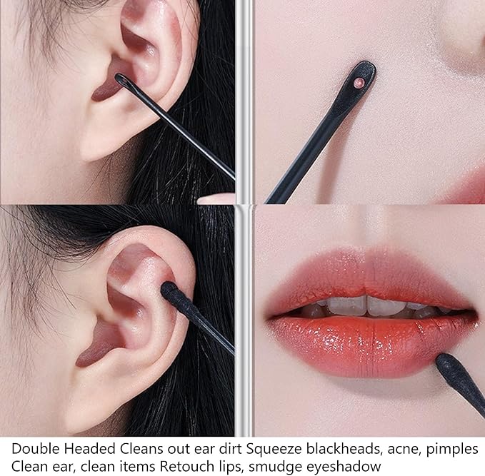 100Pcs Pimple Extractor, Blackhead Extractor, Blackhead Remover Tools, Disposable Double Tipped Cotton Swabs Stick Comedone Extractor Squeeze Cotton Buds Skin Pores