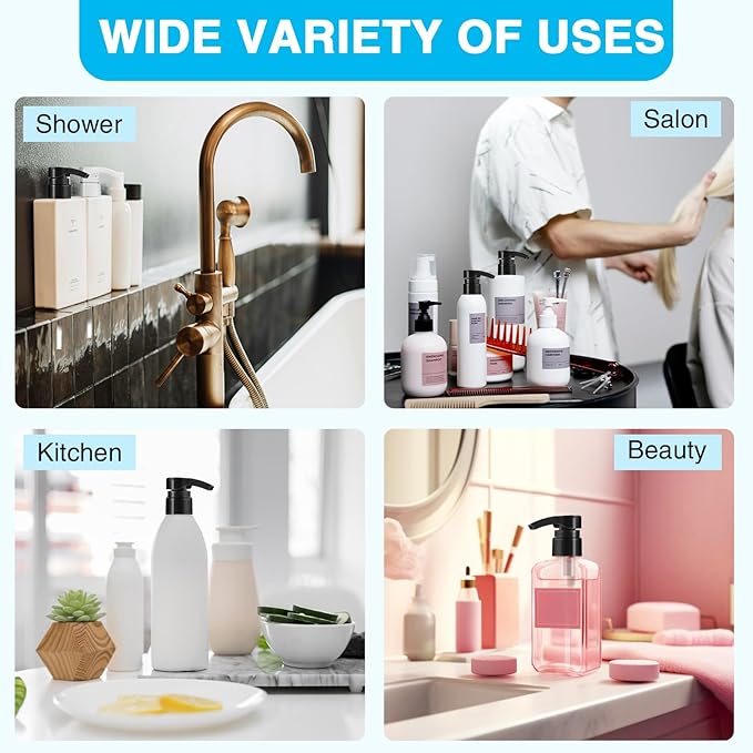 2-Pack Shampoo Pump for Liter 33.8 oz Shampoo and Conditioner, Pump Dispenser Fits Most Salon Brand Bottles with 1.1 inch Wide Opening, White Replacement Pump for Hair Products, Body Wash, Lotion, Gel