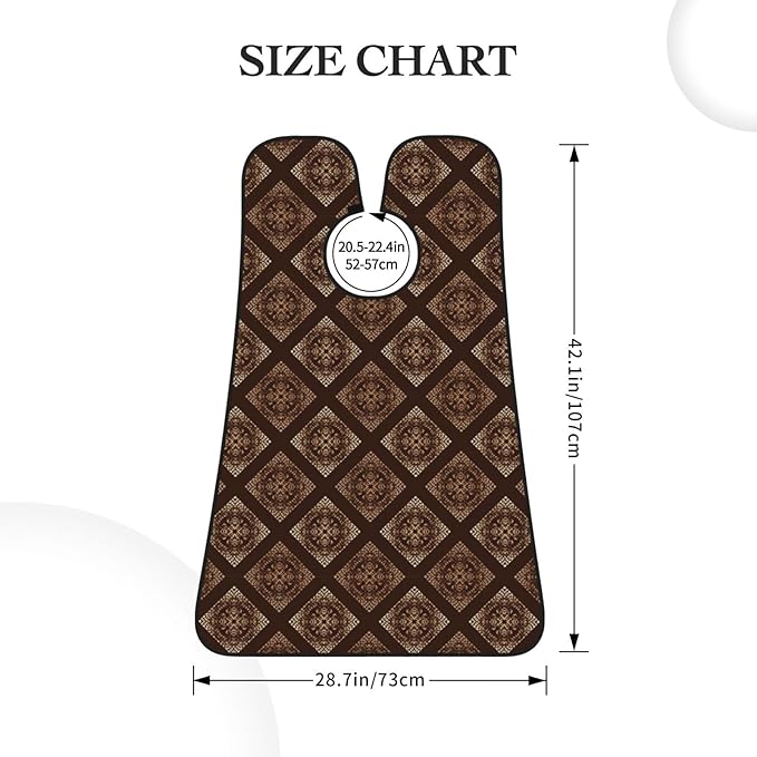 Stretchable Beard Cape, Non-Stick Hair Catcher for Trimming, Waterproof Grooming Apron, Cool Snake Skin Brown