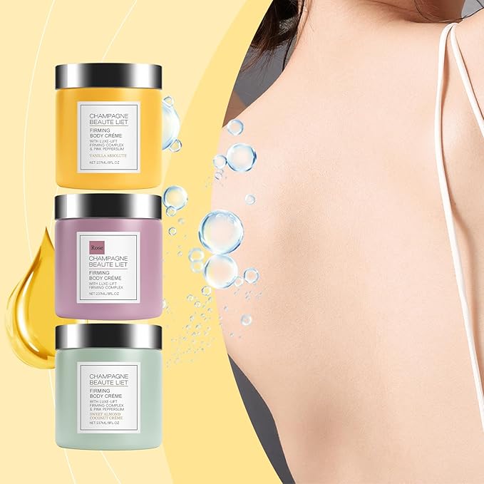 Champagne Lift Firming Body Cream,Champagne Lift Body Creme Anti-Aging Skin Tightening with Lifting Formula | Hydrates Dry Skin,Deep Hydration & Smoothing, Hydrates Dry Skin Arms & Legs (Rose)